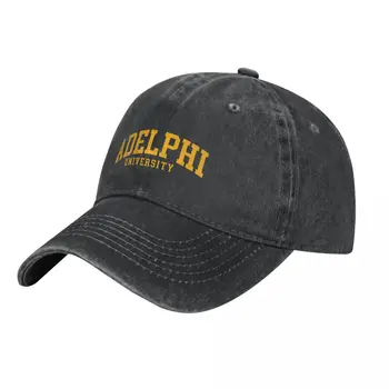 шрифт adelphi university - college заоблена шапка, ковбойская шапка, стена за катерене мъжка шапка за плажна разходка, дамска шапка