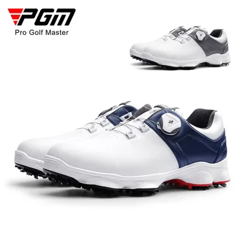 Мъжки обувки за голф PGM със сменяеми шипове, нескользящие водоустойчив мъжки маратонки, спортни обувки с каишка на дръжката на XZ225