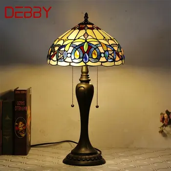 Настолна лампа DEBBY Тифани LED Креативен Модерен Декор от Цветно Стъкло за Дома, Хол, Спалня