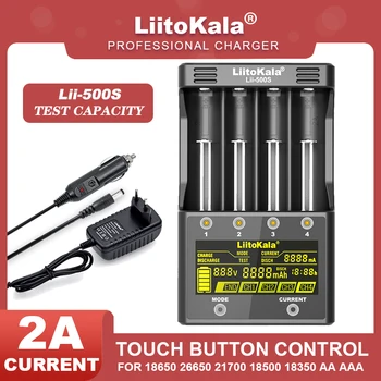Liitokala Lii-500 Lii-500S Lii-S8 LCD ДИСПЛЕЙ 3,7 В 18650 18350 18500 21700 14500 26650 16340 AA от производителя-Carregador de Bateria 
