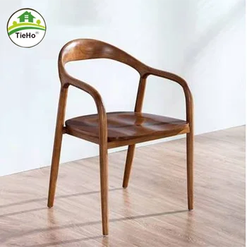 Трапезария стол от масивно дърво, скандинавски прост стол за сядане с облегалка, ретро дървена маса за хранене, стол, Мебели за дома