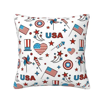 Флаг на САЩ Открийте максимална релаксация, Няма да деформируемый диван, възглавница за подкрепа на кръста, приятна за кожата домакински възглавница, карикатура за детска стая
