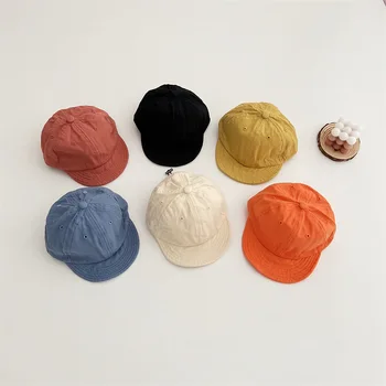 Лятна детска тънка бейзболна шапка, однотонная шапка с сенника с меки полета за момчета и момичета, корейски регулируеми детски шапки с козирка 아기모자
