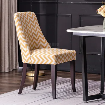 Трапезария стол в скандинавски стил, домашен модерен минималистичен стол с тъкан гръб от масивно дърво, стол за конференция, стол за ресторант, стол за почивка, работен стол