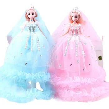 комплект за кукли-ivaylo 50 см, сватбената рокля на принцеса, подарък кутия за кукли, празничен подарък за деца и момичета