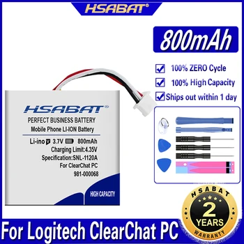 Батерия максимален капацитет HSABAT 981-000068 981-000069 981-000070 981000084 981-000104 800 mah за Logitech ClearChat PC LOG981000068