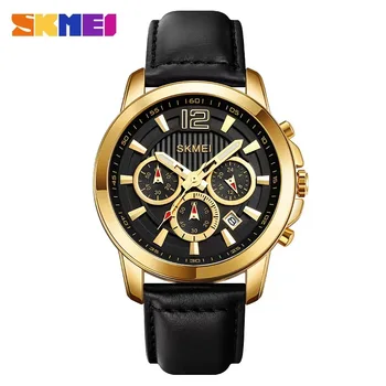 SKMEI 1989 Ежедневни мъжки часовници reloj hombre Хронометър, кварцов часовник за Мъже най-добрата марка на луксозни кожена каишка за часовник с дата