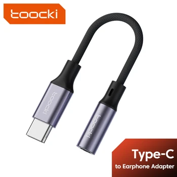 Toocki USB Type C 3,5-Разъемный Адаптер за слушалки USB C-3,5 мм Адаптер за Слушалки, Aux За Huawei P40 Xiaomi Samsung USB аудио кабел