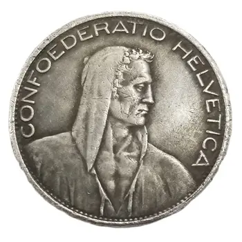 Confoederatio Helvetica 5 FR Сувенири и Декорации за дома Занаяти Украса за Събиране на монети Подарък Възпоменателна монета Швейцария 1928 г.