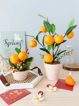 Имитация на портокал, малко растения, Бонсай, декорация на хола, ежегоден пролетен фестивал на цветовете, Оранжевото украса на масата