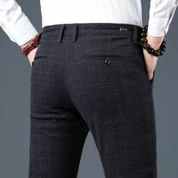 2020 Мъжки ежедневни панталони на еластична лента, мъжки бизнес панталони с високо качество Four Seasons, мъжки прав зреещи