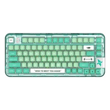 CoolKiller CK75 Безжична прозрачен уплътнител, механична клавиатура-мятно-зелен