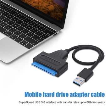 Кабел конвертор USB 3.0 SATA щепсела и да играе на 22-контактни компютърни кабели, Конектори Поддържат линия адаптер UASP за 2,5-инчов твърд диск SSD