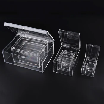 9 Размери Прозрачни Малки Квадратни Прозрачни Пластмасови Кутии За Съхранение На Мини Бижута И Мъниста/Занаяти, Калъф-Контейнер, Кутия За Опаковане