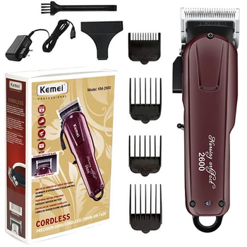 Професионална регулируема машина за подстригване на коса Kemei 2600 за мъже, фризьорски салон, машина за подстригване на коса, салонная електрическа машина за рязане на коса, акумулаторна