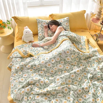 Одеяло, лятото е прохладно одеяло с климатик, Дышащее фините завеси, покривки за легла, Домашен текстил, мек одинарное и двойно одеало