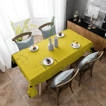 Жълтата правоъгълна покривка с экскаватором, пылезащитная плат за пикник, украса за дома, кухня, водоустойчив покриване на масата