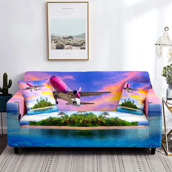 Калъф за авиационен дивана с инфинити модел на залез слънце на Морския острови, Моющаяся защитно фолио за мебели за хола, гъвкави калъфи за мека мебел