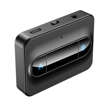 Аудиопередатчик Bluetooth 5.0 3.5 мм AUX ниска латентност стерео безжичен адаптер за свързване на 2 слушалки за телевизор PC Box