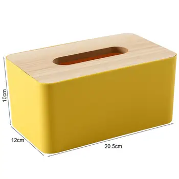 Контейнер за салфетки с капак на дървена кутия за салфетки, 4 цвята, подвижна, чудесен преносим, устойчив на държач за кърпички