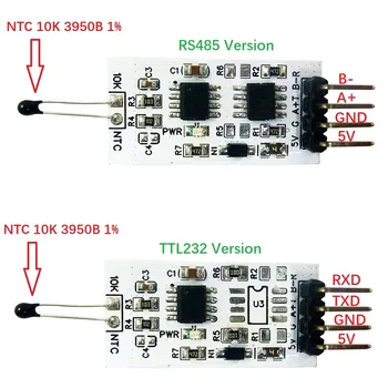 мини RS485 Температура на колектора Modbus RTU Модул RS232 (TTL) 10K 3950 НПМ Термисторный резистор замени DS18B20 PT100