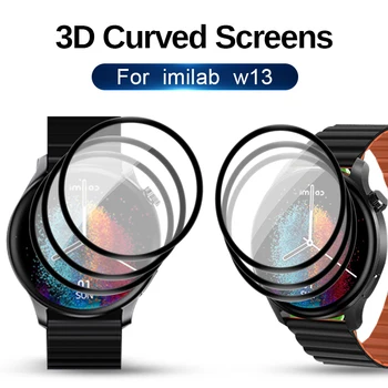 Коприна Параван, С Черен Ръб, Мека Филм За Часа Imilab W13 KW66 TG1, Защитен Екран за часа, Пълно Покритие за 3D Извита Повърхност, на цял Екран