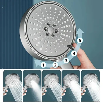 5 Режима на крупнопанельной душ-глави на Спестяване на вода с Регулируема дюза за душ с воден масаж с високо налягане с филтър Аксесоари за баня