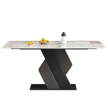 Ярък масата от каменни плочи, модерен прост лек екстравагантен италиански луксозен минималистичен каменна нова маса