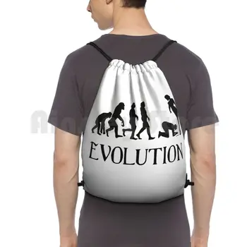 Еволюцията на Фемдом БДСМ Раница с чанта на съвсем малък, за конна езда, спортна чанта за катерене, БДСМ Фемдом Доминираща еволюция-Еволюцията на човека