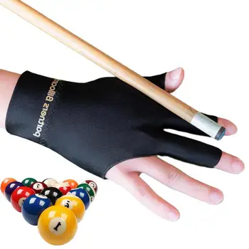 Мъжки и женски черни ръкавици за билярд с осем снукерами и на три пръста, нескользящие етикети от чист памук, билярдни ръкавици за една на лявата ръка