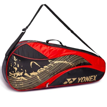 Спортна чанта за ракети YONEX с една вълнообразна модел, предназначена максимално 3 бадминтон ракети, побира всички спортни аксесоари 75x31,5x10 см